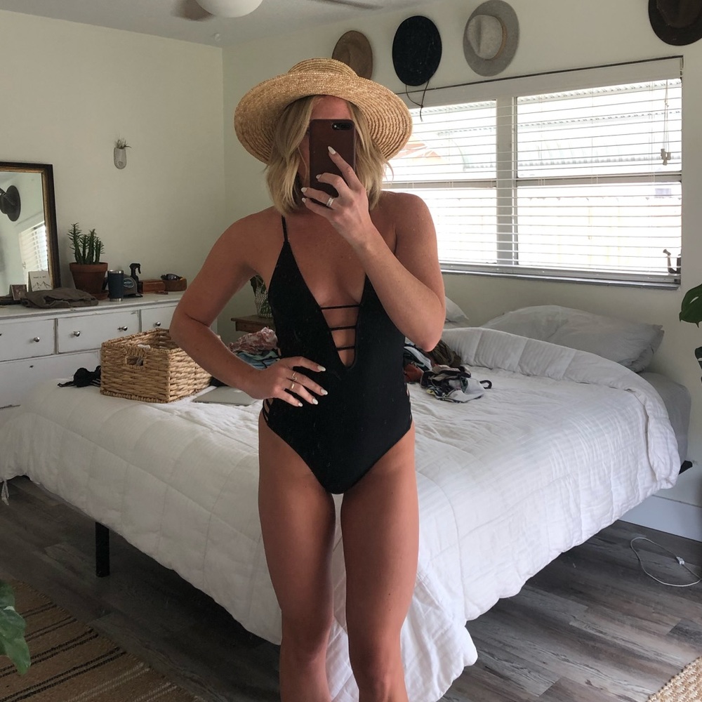 black cutout one piece
